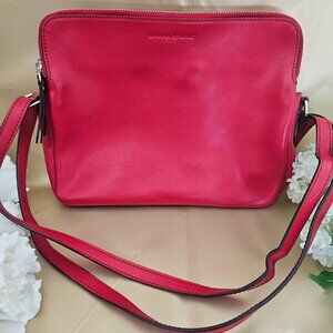 Banana Republic Red Crossbody Bag Double Zip Multi Compartment